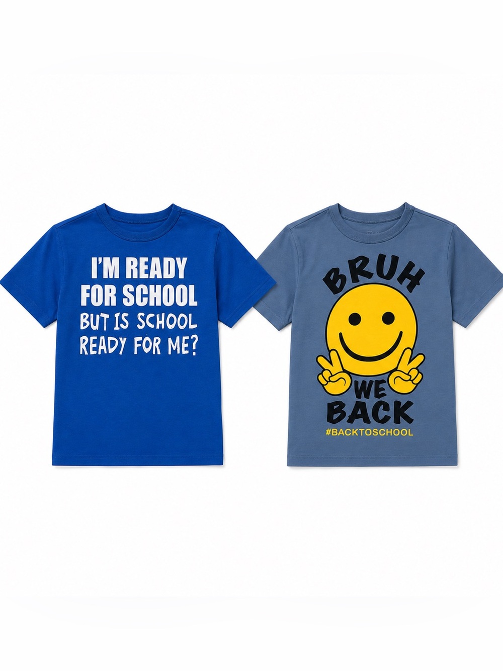The Children’s Place Boys 7/8 Back to School Graphic Tee Bundle 2-Pack Fun Humor